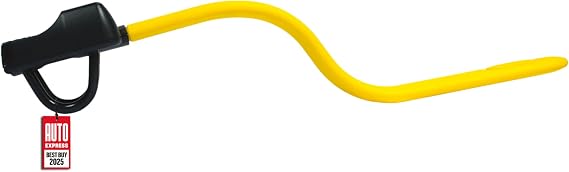 Stoplock Pro Elite Car Steering Wheel Lock HG 150-00 - Safe Secure Heavy Duty Anti-Theft Bar - Universal Fit - Includes 2 Keys and Carry Bag, Black/Yellow, 1 Unit