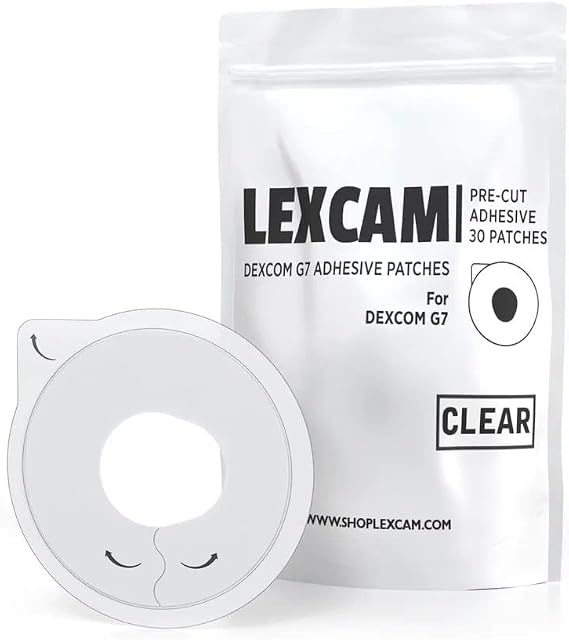 Lexcam Dexcom G7 Over Patches Waterproof 30 Pack, Sweatproof, Clear