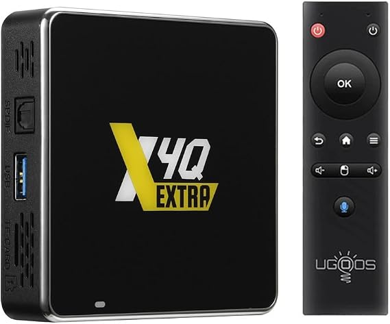 Ugoos X4Q Extra TV Box Android 11.0 S905X4-J 4GB RAM 128GB ROM 2.4G/ 5G Dual WiFi 1000M BT5.1 USB 3.0 Supports AV1 VP9 H.265 4K HDR