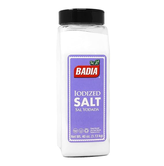 Badia Iodized Salt, 40 oz Essential Kitchen Salt for Cooking, Baking, and Everyday Seasoning, Kosher