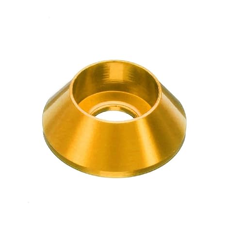 50pcs M3 Cone Cup Washers Anodized Aluminum Alloy Screw Gasket Countersunk Washers (Gold)
