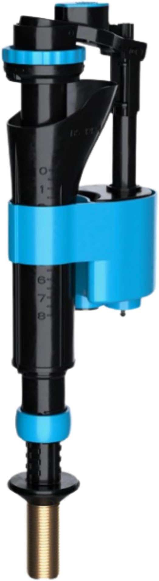 Bottom Entry Toilet Fill Valve, Toilet Inlet Valve Replacement, 1/2" UK Brass Thread, Adjustable 8-12", Compact Cistern Float