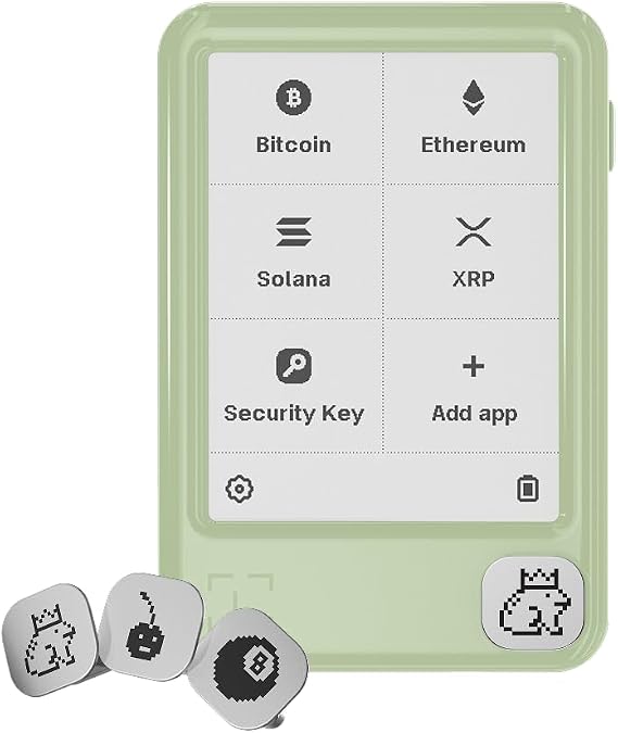 Ledger Nano Gen5 secure crypto wallet touchscreen signer in Matcha Green + Playful Badges (Pack3)