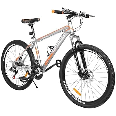 Max4out 26 inch Mountain Bike, Aluminum Frame, 21-Speed Dual Disc Brake Bike with Lock-Out Suspension Fork, Nomal Wheels Bicycles for Men and WomenSilver