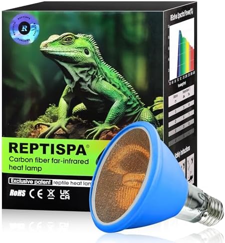 50W Infrared Heat Bulb, Non-Luminous, Self-Ballasted, Deep Dome Fixture, 24 Hour Heat Source for Reptiles and Amphibians