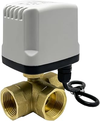 12 34 1 2 Inch IP65 Waterproof Brass Motorized Ball Valve 2 Wire T Type 3 Way Electric Ball Valve12vdc-Normally Open,0.75 Inch