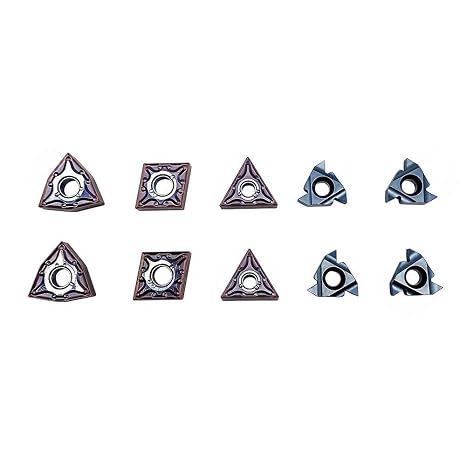 10pcs CNMG431 WNMG431 TNMG331 16ER 16IR Lathe Carbide Turning Inserts Threading Inserts Used on P M K for MCLNR MWLNR MTJNR Turning Holder SER SNR Threading Holder (10pcs Testing Set (2pcs5 Models))