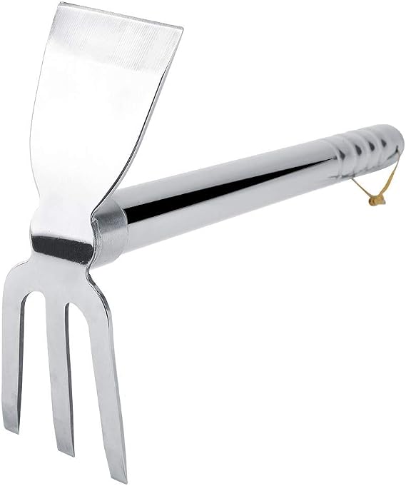 Gardening Rakes Shovel,Digging Hoe Garden Tools 2 in 1 Hoe and Rake,Heavy Duty Stainless Steel Vegetable Flower Planting Digging Gadget (Hoe and Rake)