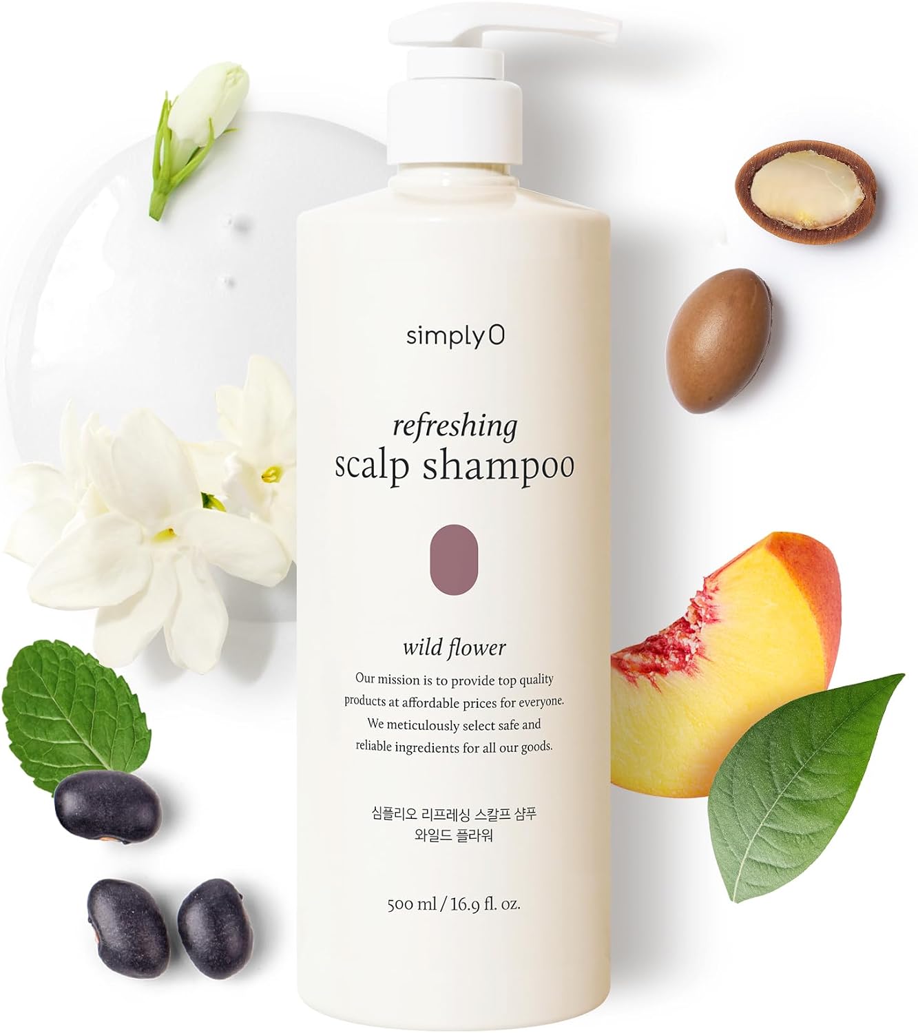 Simplio Refreshing Scalp Shampoo | Biotin Panthenol | Non Silicone | Vegan Wildflower, 500ml