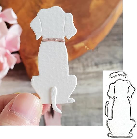 Dog Metal Die Cuts,Backdrop Dog Animal Frame Background Wedding Cutting Dies Cut Stencils for DIY Scrapbooking Album Embossing Paper Dies Card Making
