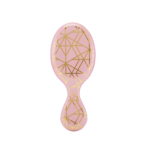 Wet Brush Mini Detangler Hair Brush - Peach Geo, Detangling Travel Hairbrush, Ultra-Soft IntelliFlex Bristles Glide Through Tangles with Ease, Pain-Free, All Hair Types