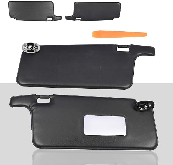 2PCS Interior Sun Visor Sunvisor Compatible with Honda Civic 1996 1997 1998 1999 2000 iES CX DX EX EXR HX LX Replace 83230-S01-A32ZC 83280-S01-A32ZA Pair Left & Right Sun Visors Black