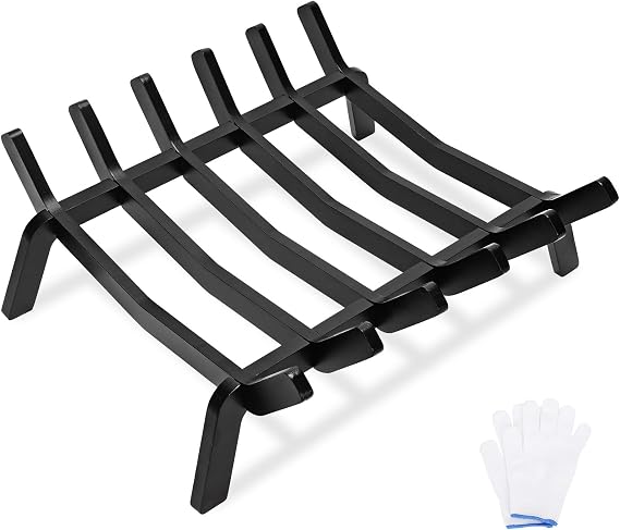 1MORE Fireplace Grate 17in,Fireplace Log Holder,Fire Place Grate Heavy Duty