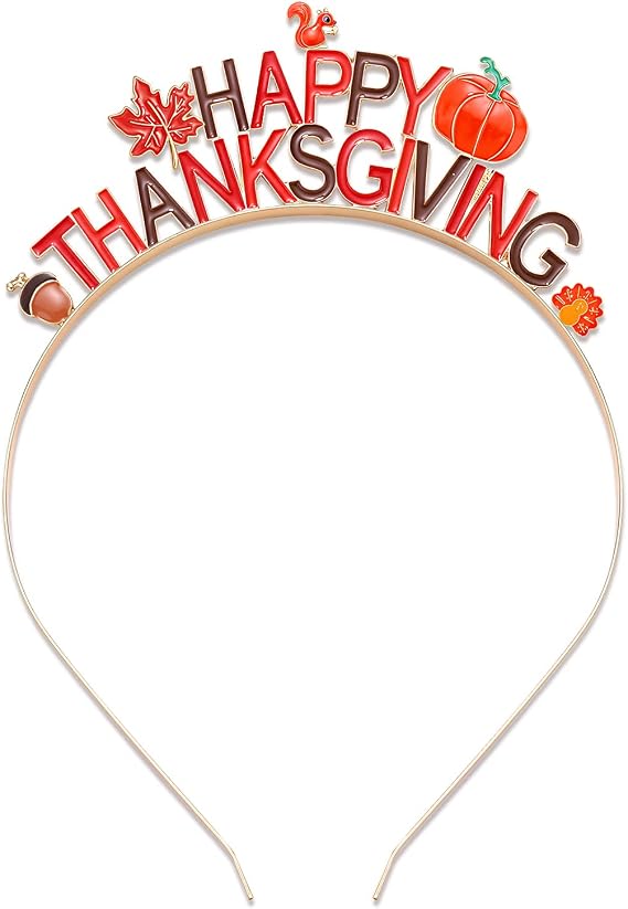 NVENF Thanksgiving Headbands for Women - Rhinestone Letter GIVE THANKS' HAPPY FALL' Hair Hoop Autumn Accessories