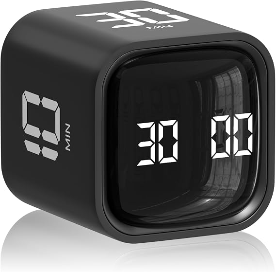 Wbacon Cube Pomodoro Timer, Smart Timer 5/10/30/60 Minutes Custom Countdown