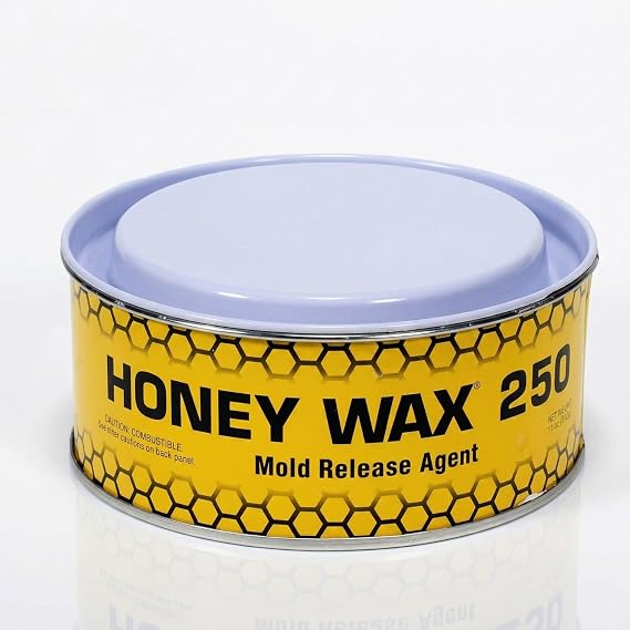 Honey Wax 250 Mold Release Wax 11 oz Can Premium Carnauba Paste Wax Mold Release Agent for Fiberglass, Composites, Epoxy Resin High Gloss, Easy Apply & Buff, Non-Staining, Multiple Releases