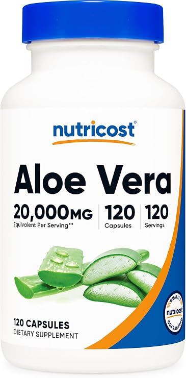 Nutricost Aloe Vera Extract 120 Capsules for 120 Servings Per Bottle
