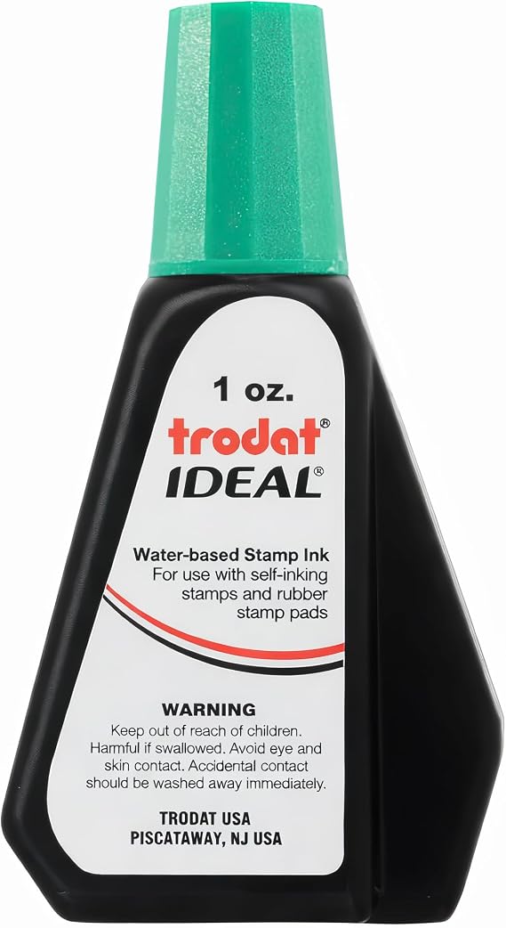 Self-Inking Stamp Ink - 1oz Refill Bottle- Green