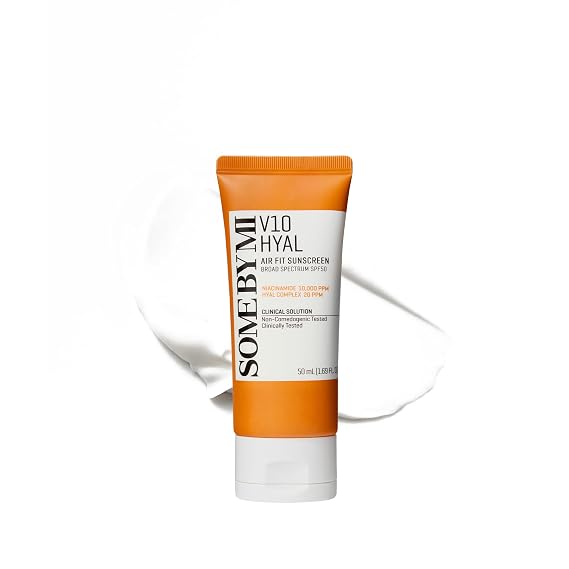 SOME BY MI V10 Hyal Air Fit Sunscreen SPF 50 1.69oz, 50ml Korean Centella Sunscreen for Face with UV Protection Non-Greasy, No White Cast, No Eye Irritation for Sensitive Skin Korean Skin Care
