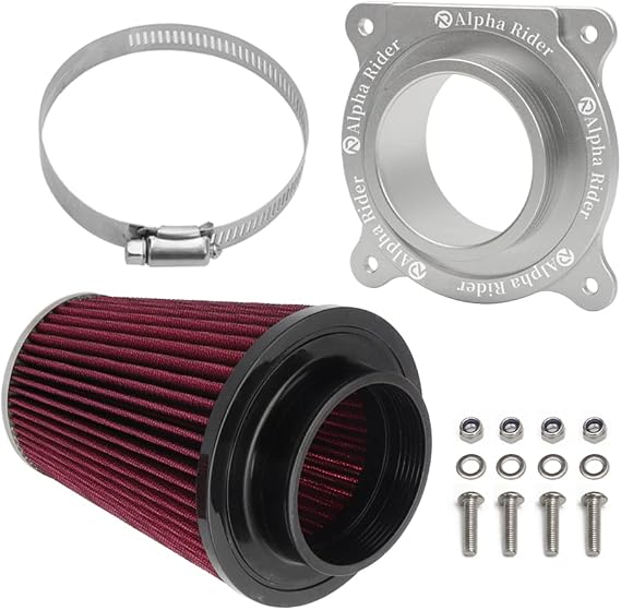 Engine Air Filter kit for 2006-2021 Yamaha YFM700 Raptor(Silver) | for Yamaha 2013-2021 YFM700R & YFM700R SE, W/Intake & Holder Adapter