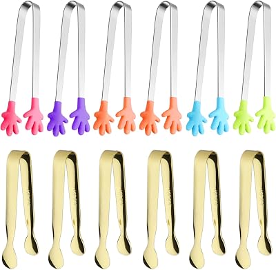 6PCS Silicone Mini Tongs6PCS Ice Tongs