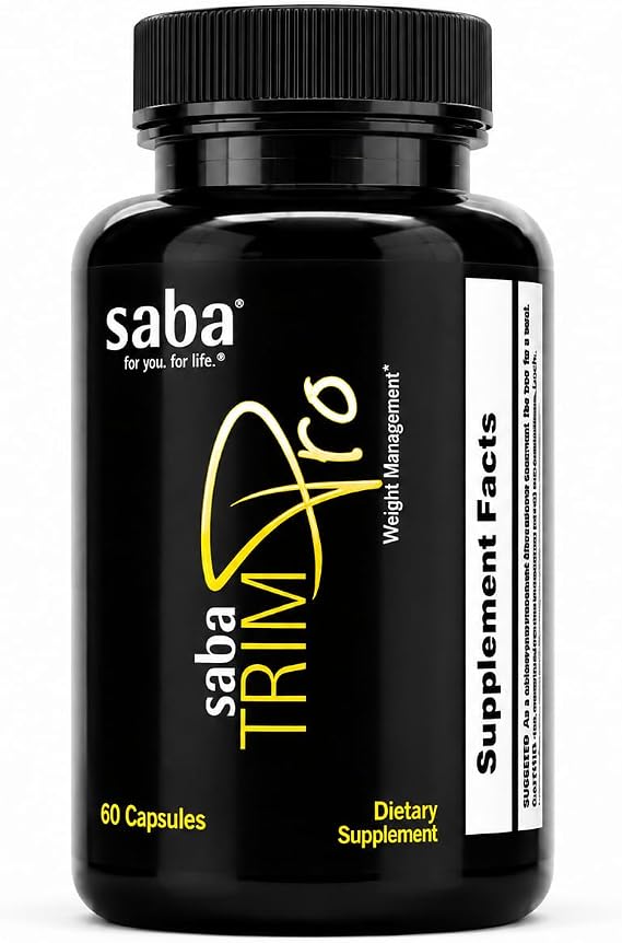 Saba TrimProTM - Thermogenic Fat Burner - Weight Loss, Appetite Suppressant, Energy Booster - Premium Vitamins, Minerals & Plant Ingredients & More - 60 Natural Diet Pills