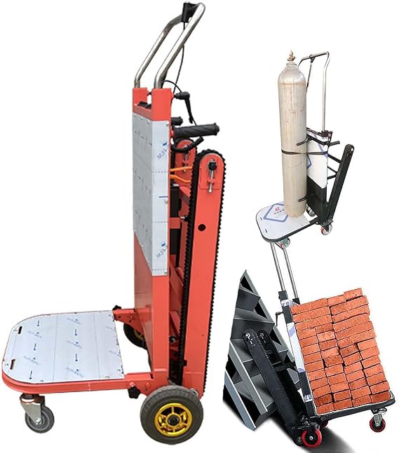 Electric Stair Climber Sack Truck Hand Trolley Heavy Duty Platform Trolley 500 W Brushless Motor Loading Capacity 300kg Use Time 2-4 Hours Electric Sack Truck For Warehouse