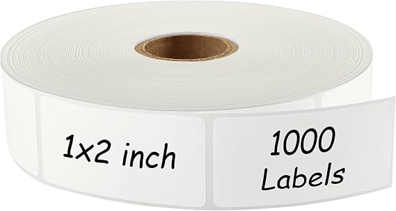 MaxGear 1000 Removable Freezer Labels 1x2 Inch | Waterproof Oil Resistant Stickers, No Residue for Food Containers, Pantry Jars, Organization Meal Prep, 1 Roll