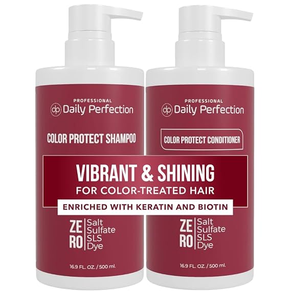 Daily Perfection Color Protect Shampoo & Conditioner Set, Biotin & Keratin