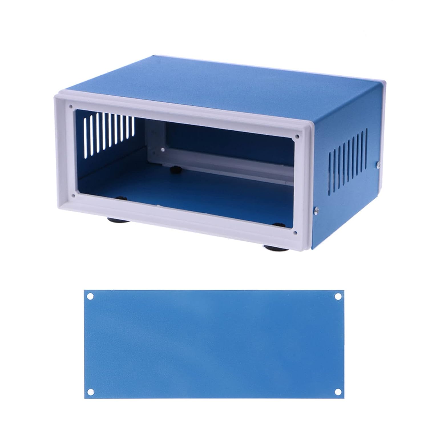 Blue Junction Box Metal Rectangle Electronic Project Case Box Power Enclosure Dur
