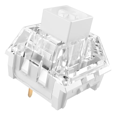 Kailh Box White Mechanical Keyboard Switch, 3 Pin, 45gf Clicky, Waterproof Switch for Gaming Typing White, 72pcs