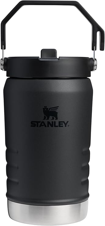 Stanley IceFlow 2.0 Flip Straw Jug with Handle 40 oz | Twist On Lid and Flip Up Straw | Leakproof for Travel and Sports | Insulated Stainless Steel |BPA-Free | Black 2.0 | Easy Carry Handle | Twist On Lid and Flip Up Straw | Leakproof Water Bottle | Insulated Stainless Steel | BPA-Free