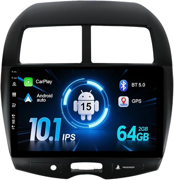 Car Stereo 2G+64G Android 15 For Mitsubishi ASX 2010-2017 Carplay GPS Sat Nav RDS Free Camera Double Din Head Unit Support Bluetooth Mirror Link DAB WIFI SWC 10" IPS