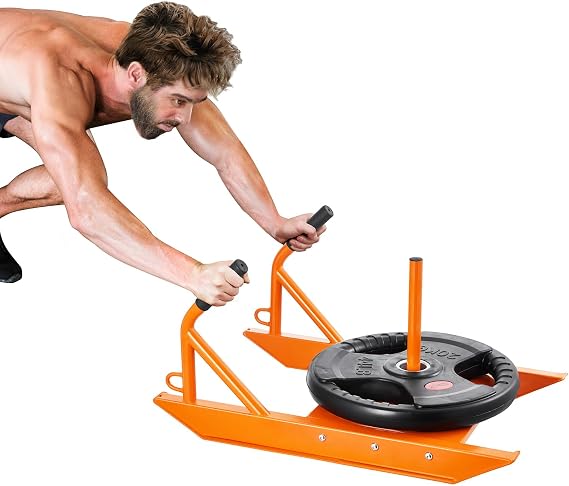 VEVOR Weight Training Pull Sled, Fitness Strength Speed Training Sled, Steel Power Sled Workout Equipment for Athletic Exercise and Speed Improvement