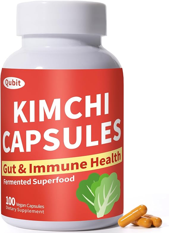 Kimchi Capsules, Kimchi Supplement, Probiotics & Enzymes Supports Gut & Digestive Health, Taste Well, One Fermented Superfood for Antioxidant Support, 90 Vegan Capsules, Pills