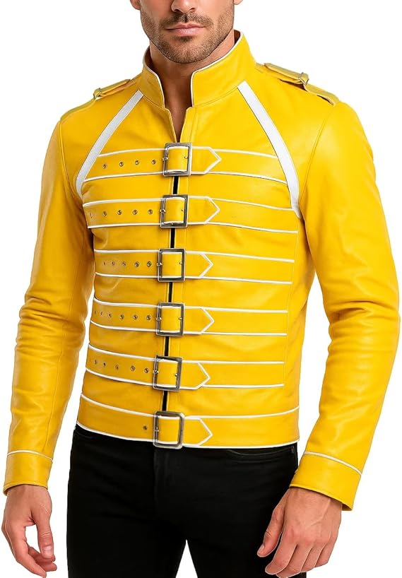 LP-FACON Women/Men Yellow Pop Rock Concert Belted Cosplay Costume