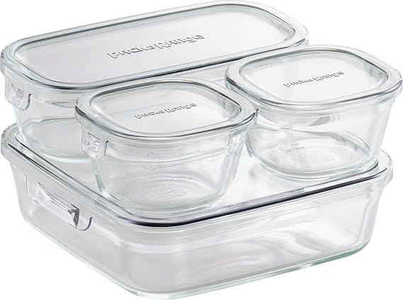 iwaki Pack & Range PCPRN4GY22 Heat-Resistant Glass Storage Container System Set, Mini, Cool Gray
