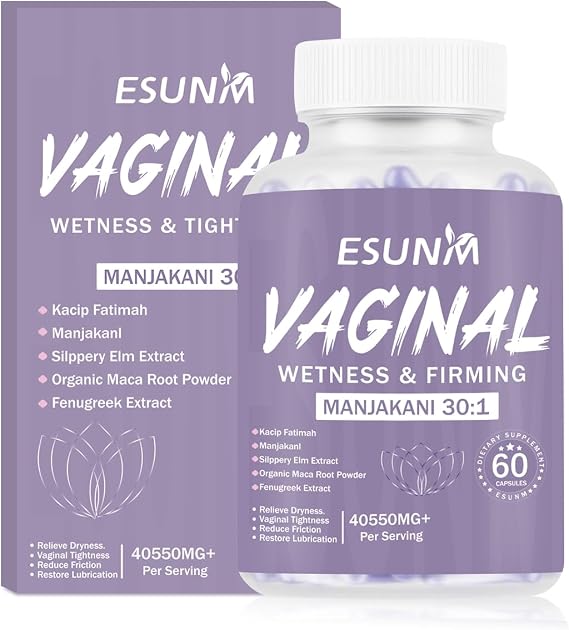 ESUNM Vaginal Moisturizer Capsules, Female Vaginal Probiotics Wetness & Tightening Vaginal Wellness Supplement for Enhance Vaginal Muscle Tone & Vaginal Dryness- Vegan,60 Capsules