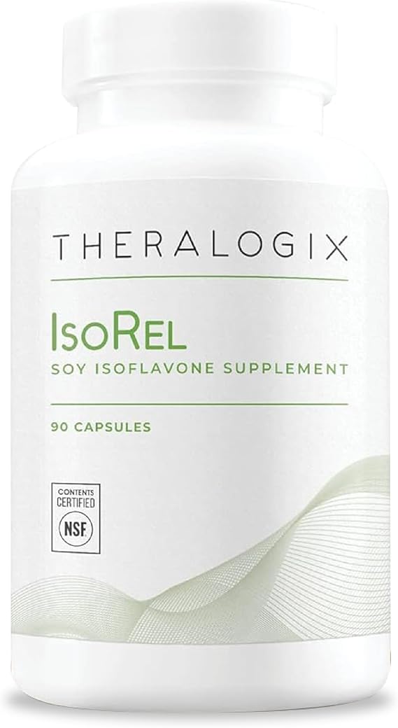 Theralogix IsoRel Soy Isoflavones for Men & Women, NSF Certified | Supports prostate health for men, eases menopausal hot flashes in women, and promotes heart health for both.*