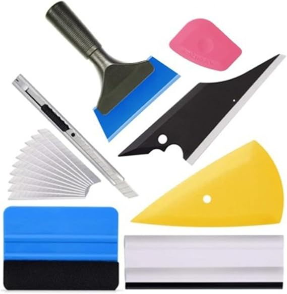Car Window Tint Kit Vinyl Wrap Tools Car Window Film Tinting Tools Window Film Tools Window Tint Film Car 8 in 1 Vinyl Wrap Kit with Squeegee for Window Tinting Tools
