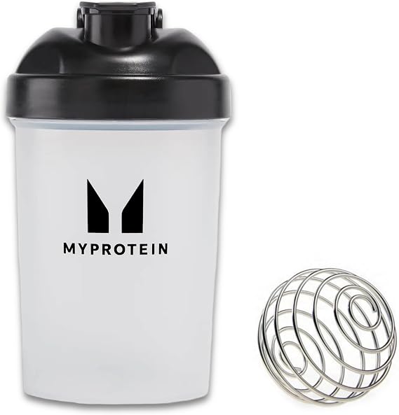 Myprotein Unisex Adult Mini Bottle Shaker - Black, Free Impact Whey Sample Included, 400 ml (Pack of 1)
