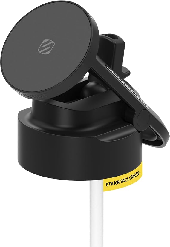 Scosche MFMSCAP Water Bottle Lid Replacement with MagSafe Phone Holder for Wide Mouth Refillable Water Bottles, Magnetic Phone Mount Compatible with iPhone 16/15/14/13/12