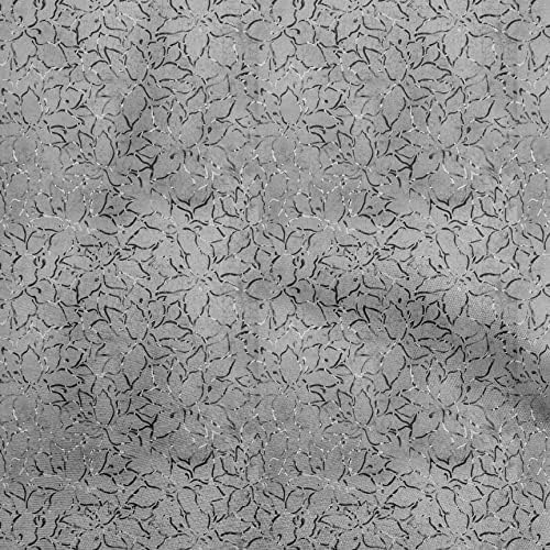 oneOone Cotton Cambric Gray Fabric Aian Batik Quilting Supplies Print Sewing Fabric by The Yard 42 Inch Wide-28