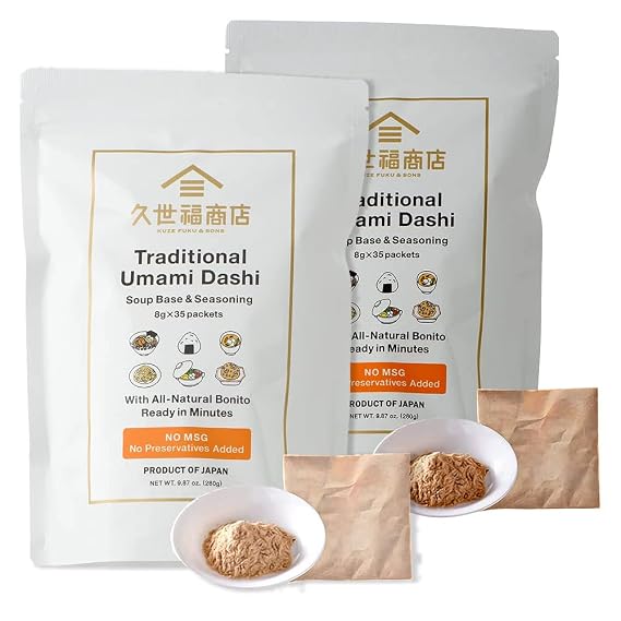 [Kuze Fuku] Traditional Umami Dashi Soup Base & Seasoning, Authentic Product of Japan, No MSG (70 packets (35 packets x 2 bags))