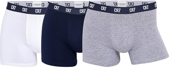 CR7 Cristiano Ronaldo Men's 3 Pack Basic Trunk Plain Boxer Shorts