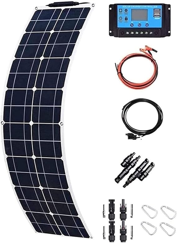 Flexible Solar Panel Kit 200W/400W/800W 12V-24V Monocrystalline Module with 40A Charge Controller & Cable for RV, Boats, Trailers, Campers, Marine, Off-Grid Systems