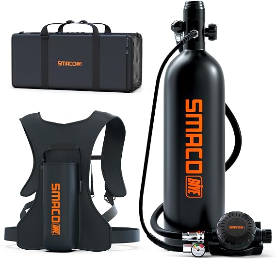 SMACO S700 Plus Mini Scuba Tank, 1.9L Portable Diving Lung Air Tank