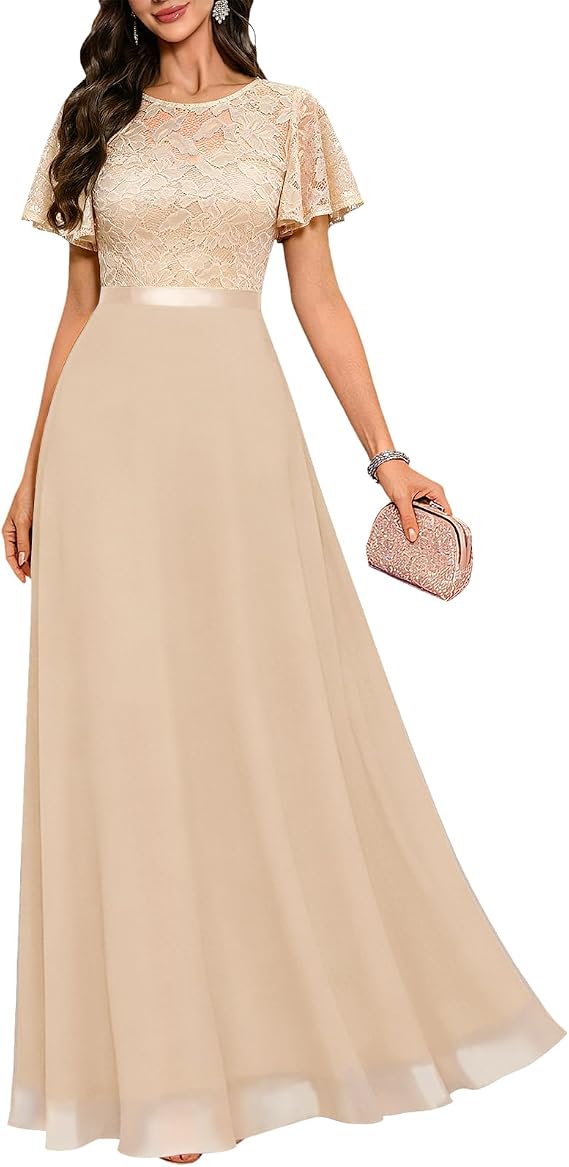 DRESSTELLS Women Formal Dress 2026, Long Wedding Guest Cocktail Party Gown