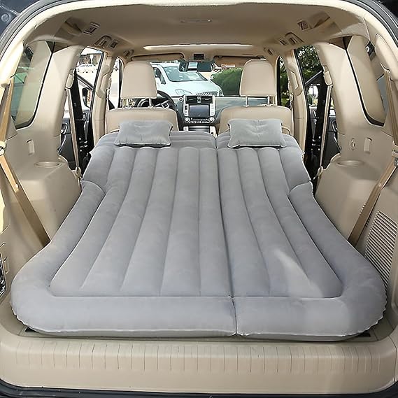 Car Inflatable Mattress for Mitsubishi Eclipse Cross 2018-2026 Portable Air Bed Rear Trunk Camping Bed Back Seat Mattress Folding Air Bed Cushion,Grey