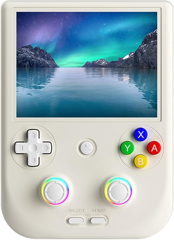RG406V Retro Handheld Game Console, Android 13 OS Built-in 128G TF Card Retro Video Games Consoles 4.0 Inch IPS Screen Portable Pocket Video Player Games (Beige White)